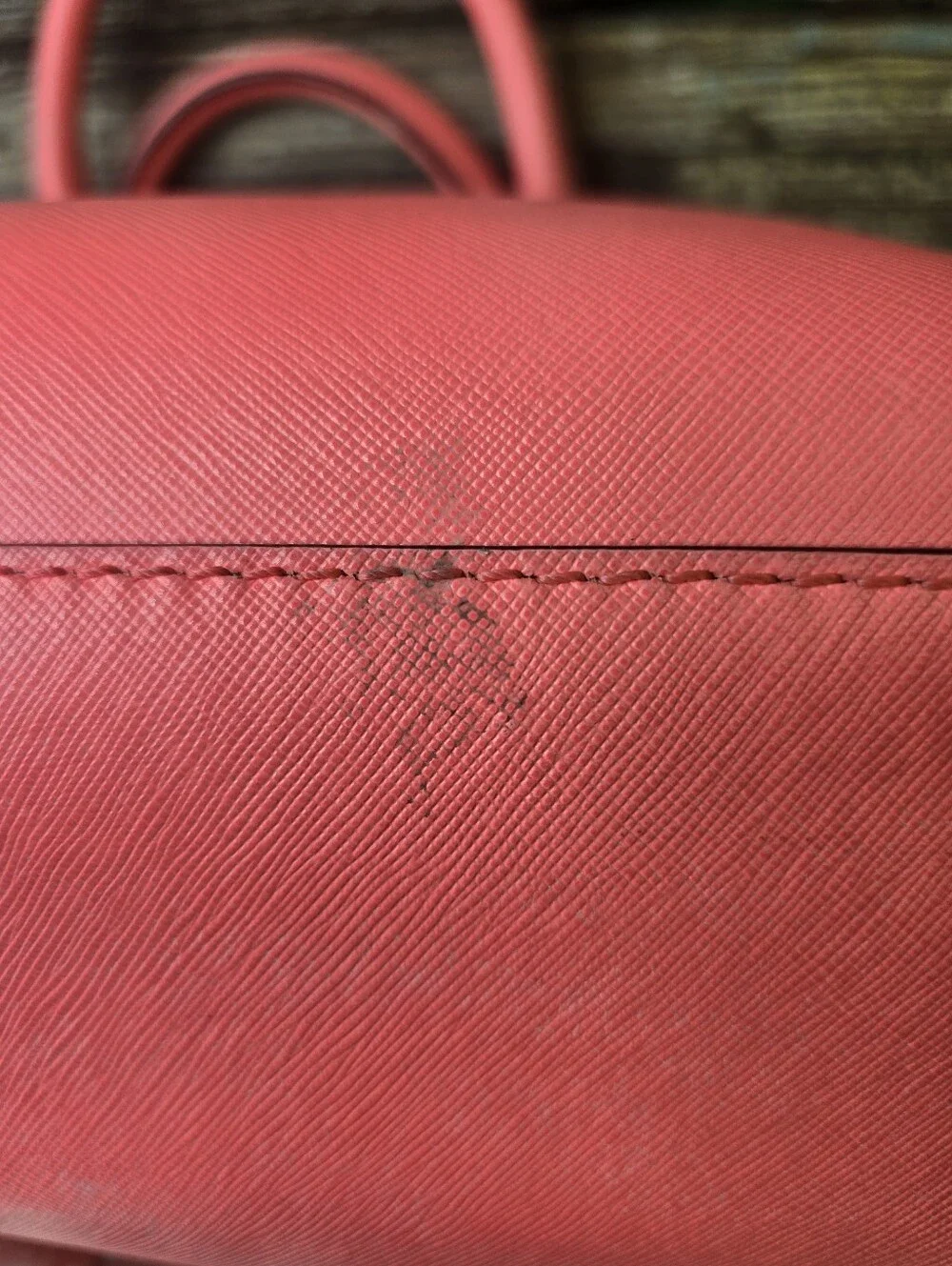 Kate Spade Coral Pink Canvas Satchel Storybook Lining